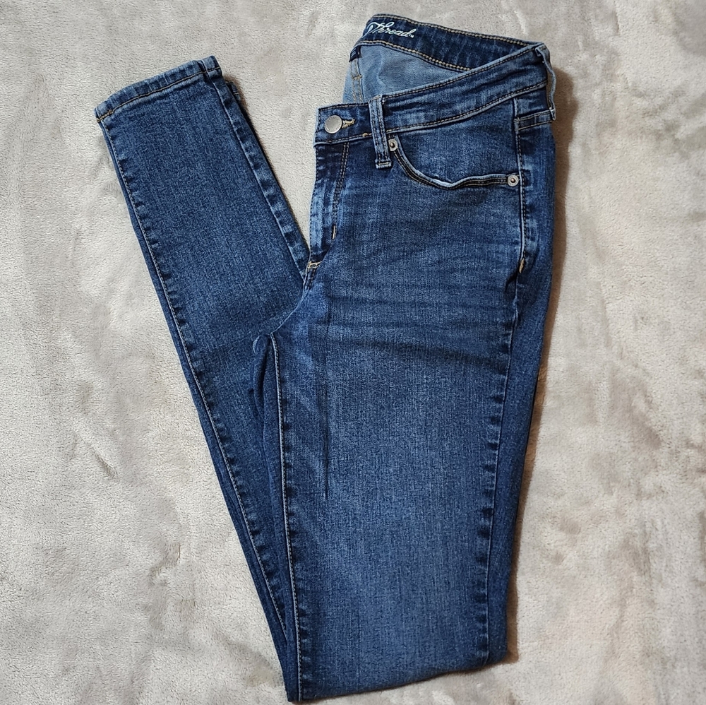 Curvy Fit Skinny Jeans | Mid Rise Stretch Dark Wash Denim | 6 / 28L